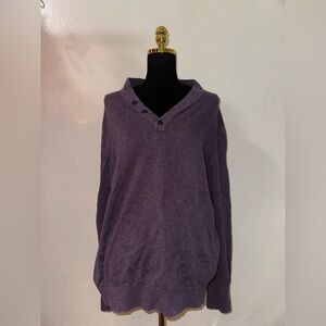 Banana Republic Deep Purple V-Neck Sweater